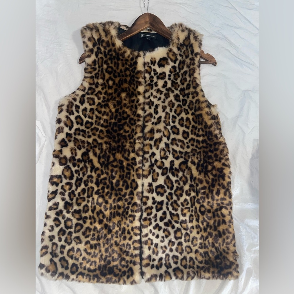 INC International Concepts Animal Print Faux Fur Vest